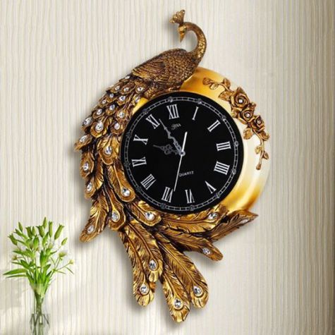 Đồng hồ chim công vàng - phong cách châu Âu cổ điển