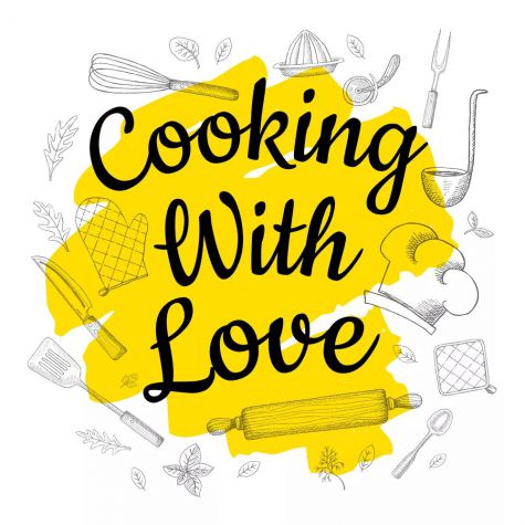 Bàn tranh treo tường xếp gọn hình cooking with love