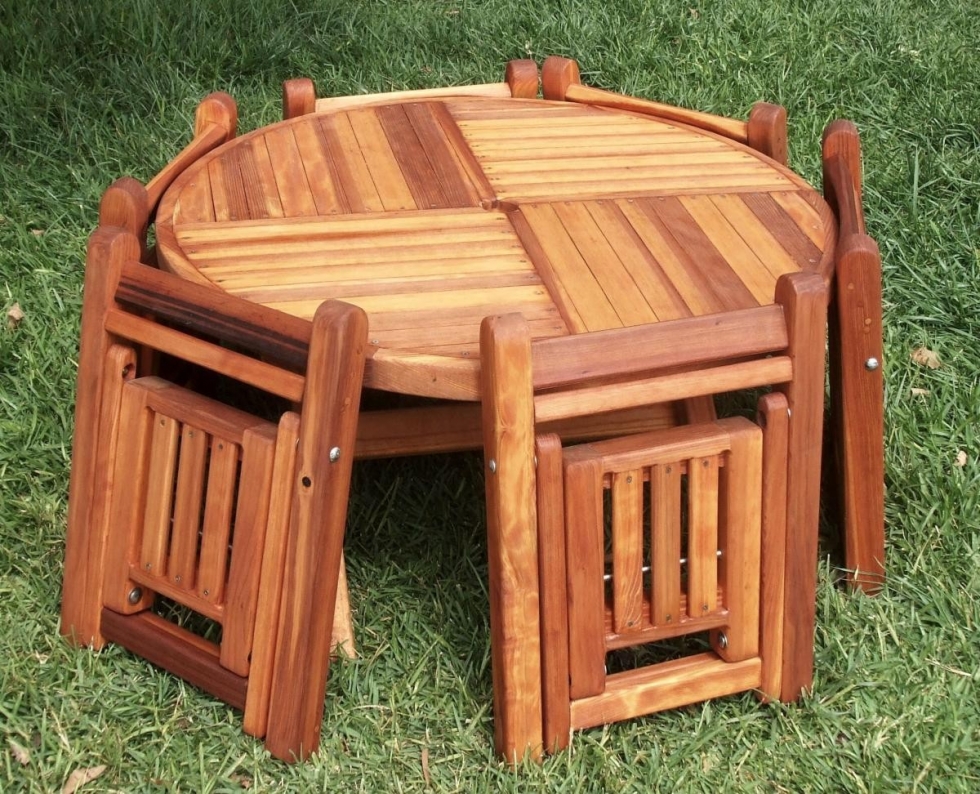 Mẫu bàn ăn gấp gọn 4: Thiết kế từ gỗ tự nhiên với 5 ghế gấp tiện lợi